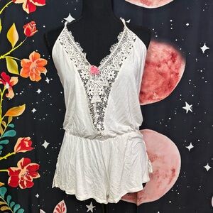 Victoria's Secret White Lace Romper
